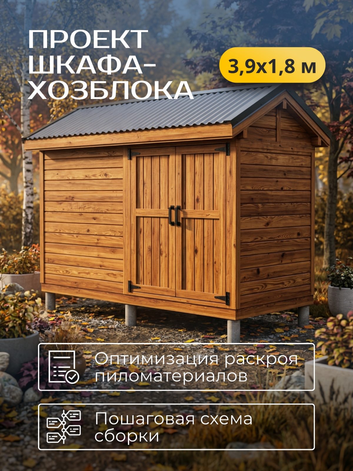 Проект шкафа-хозблока 3,9×1,8 м / HDHSH4