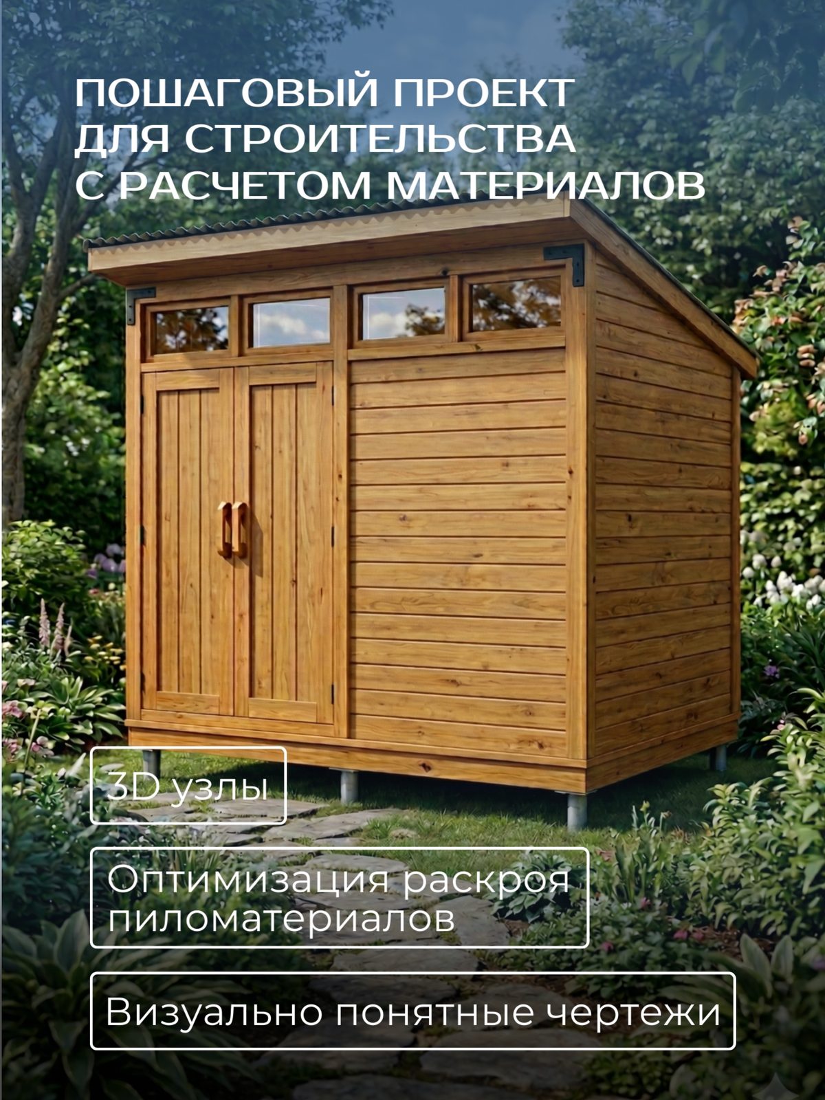 Проект шкафа-хозблока 2,0×3,5 м / HDHSH7 — фото 2