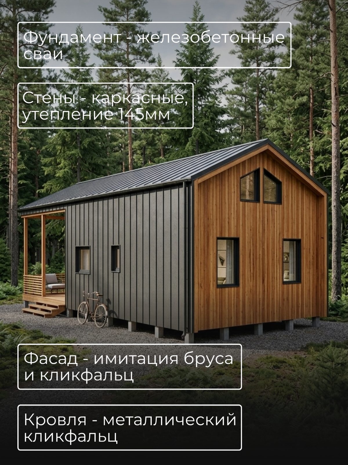 Проект дома 104 м2 / Каркас / 1 этаж с м — фото 6