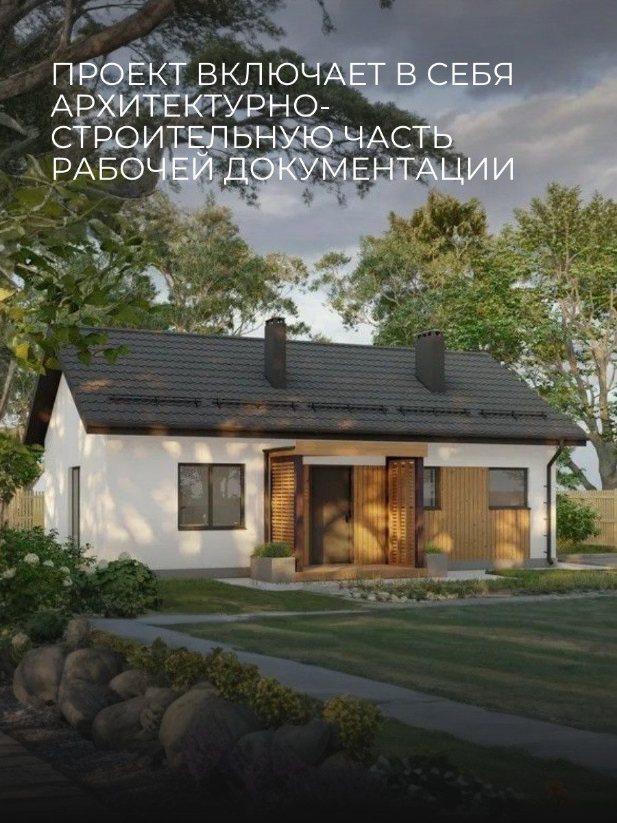 Проект дома 63 м2 / Газобетон / 1 этаж / — фото 3