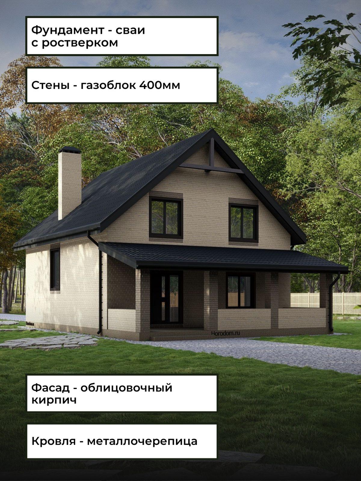 Проект дома 123 м2 / Газобетон / 2 этажа — фото 6