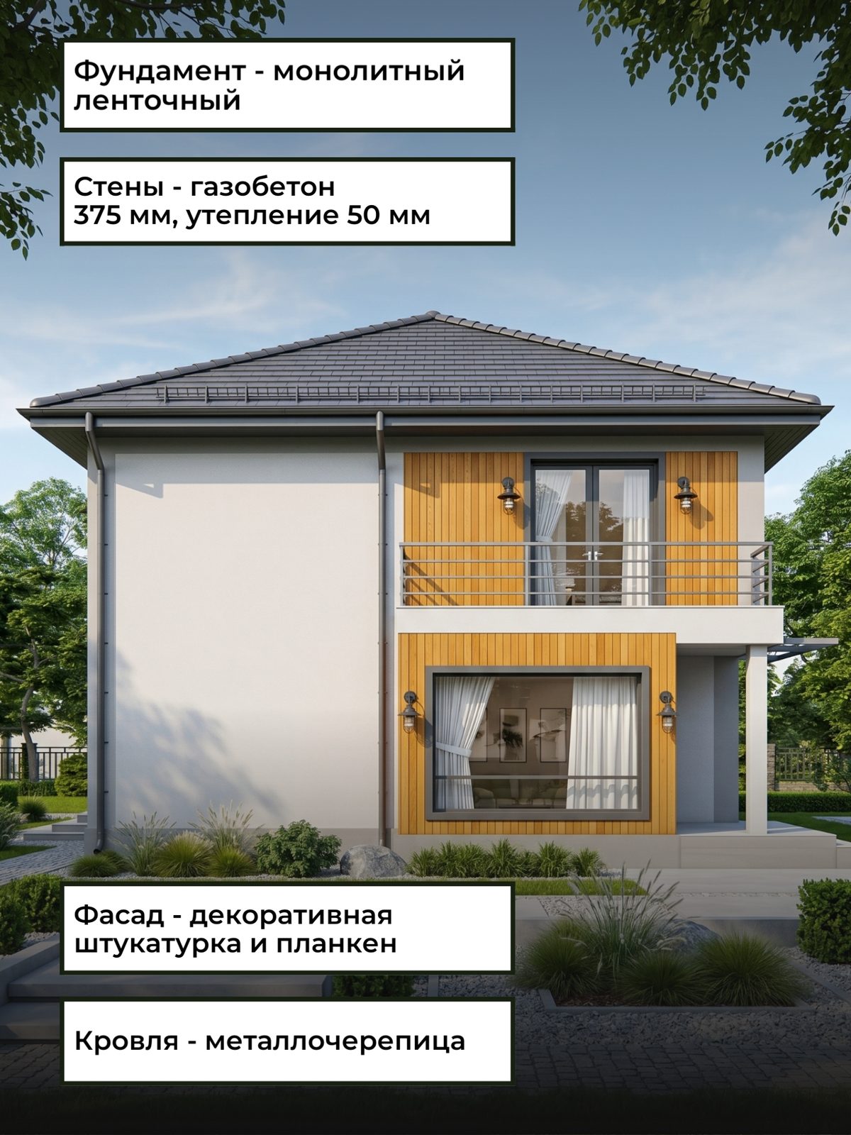 Проект дома 208 м2 / Газобетон / 2 этажа — фото 6