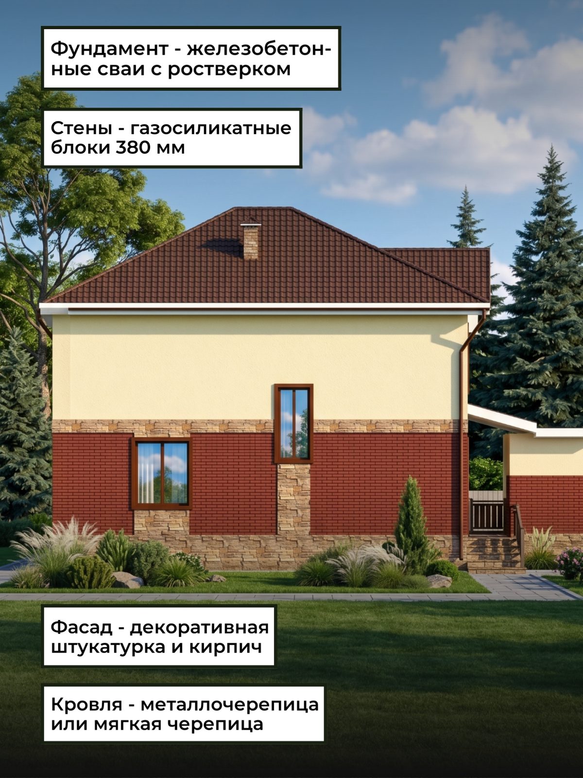 Проект дома 150 м2 / Газобетон / 2 этажа — фото 6