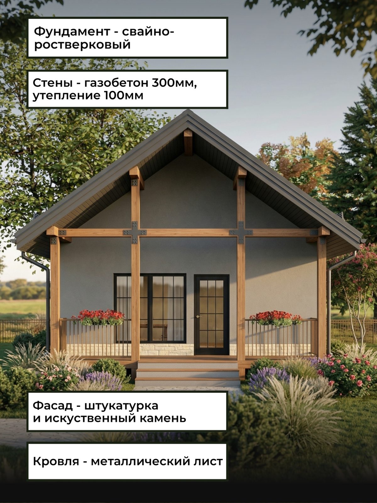 Проект дома 21,1 м2 / Газобетон / 1 этаж — фото 5